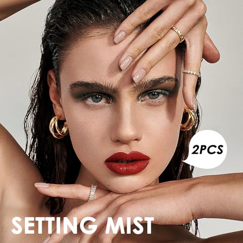 LingHaoLH 2PCS Makeup Setting Spray Set A - Long Lasting, Waterproof & Hydrating