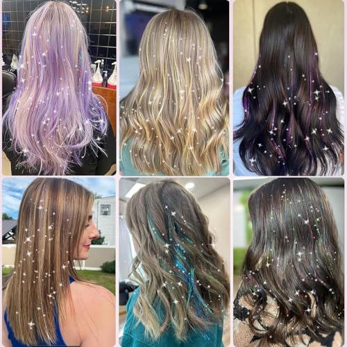22 Color Hair Tinsel Kit - 8800 Strands Glitter Extensions