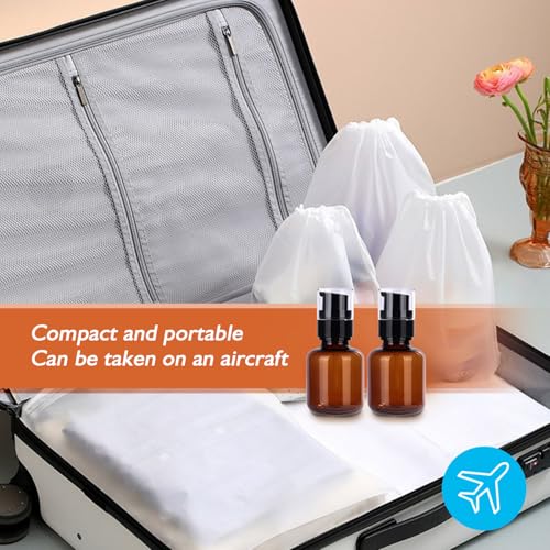 2-Pack 120ml Amber Plastic Lotion Bottles with Pump Travel Refill Containers
