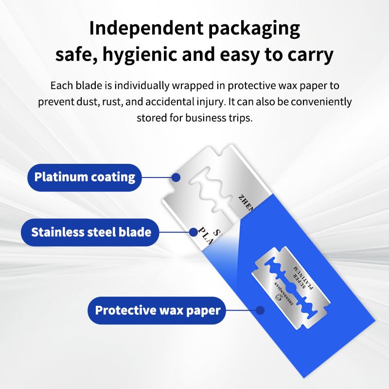 Premium Double Edge Razor Blades - 100 Pack Swedish Steel