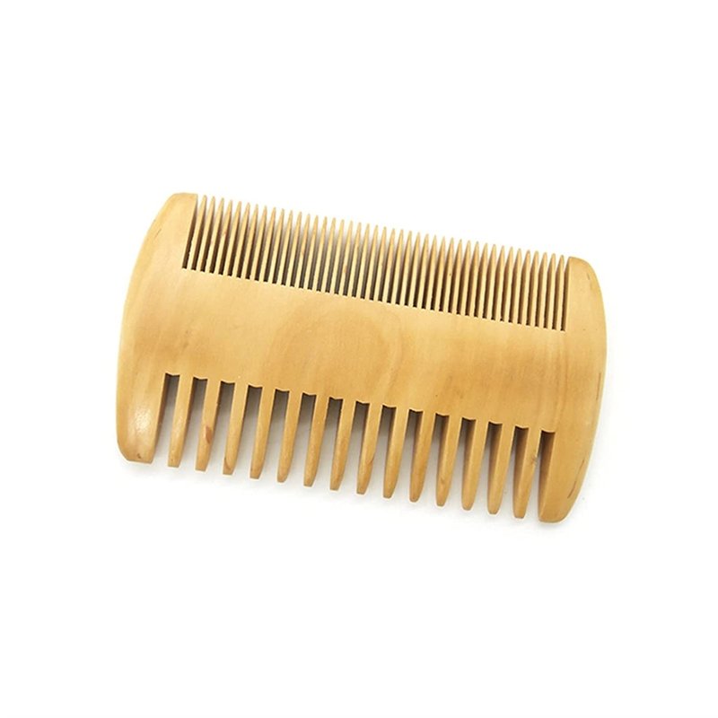 Beard Comb Wooden Mustaches Combs Dual Action Teeth for Beards Mustaches The Art of Shaving Beard Comb,Wood color Practical and Deft