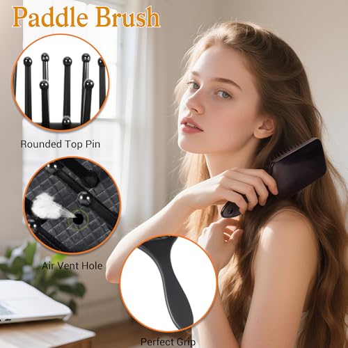 SALONSILK 5-Piece Professional Hair Brush and Comb Set for Styling