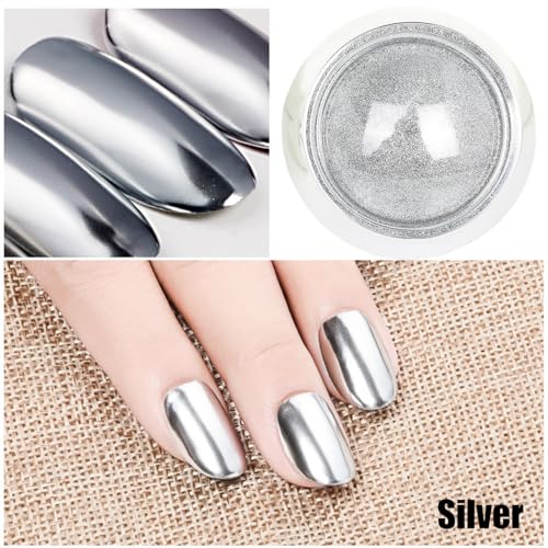 Gold & Silver Chrome Nail Powder Set - Metallic Mirror Effect