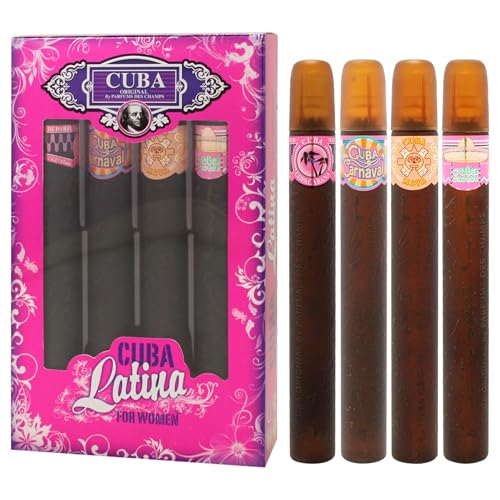 Cuba Latino Collection Women's Eau de Parfum Gift Set 1.17oz - Carnival, Cactus, Maya, Copacabana