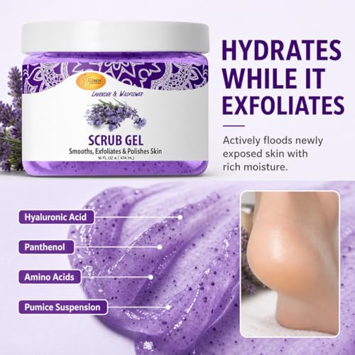 SPA REDI Pedicure Prep Exfoliating Pumice Gel, 16 oz - Hydrating Lavender
