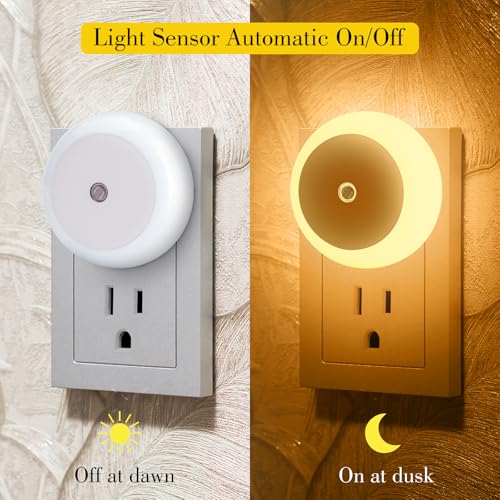KINUR 6 Pack LED Night Lights with Dusk to Dawn Sensors