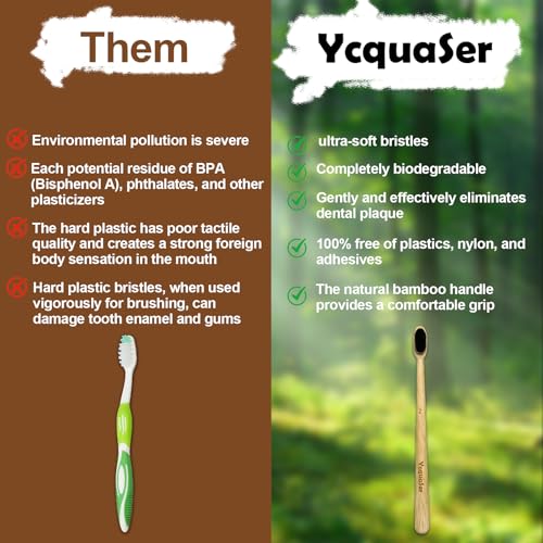 Eco-Friendly Bamboo Toothbrush for Sensitive Gums - 4 Pack