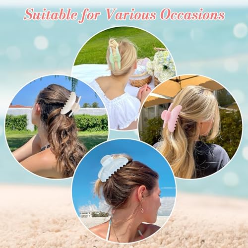 6 Pack Large Hair Claw Clips for Women - Non-Slip Durable Accessories