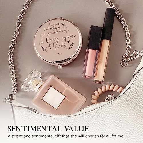 Rose Gold Compact Mirror for Mother of the Bride & Groom - Sentimental Gift from Daughter or Son