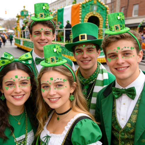 St. Patrick's Day Leprechaun Hat Headband with Sequin Shamrock