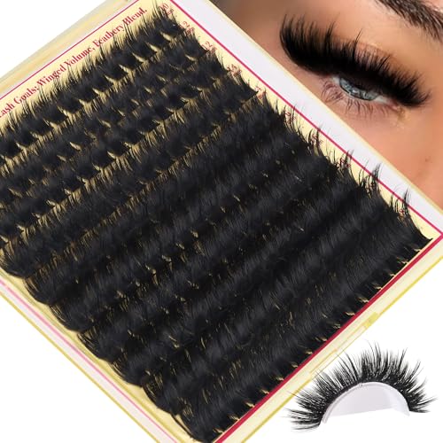 FANXITON Volume Lash Clusters E - Spiky 3D Wispy Eyelash Extensions 10-18mm