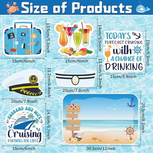 Couple Cruise Door Magnets Set - 7PCS with 3 Paint Pens