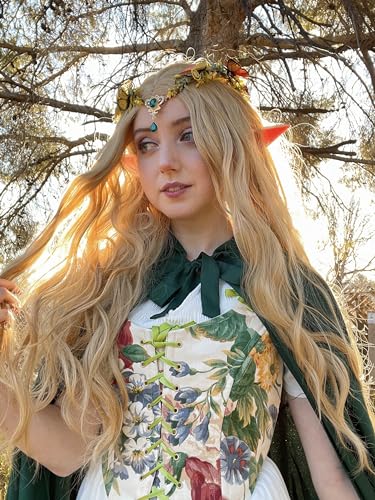 MOSTORY Elf Fairy Crown with Butterflies, Rhinestone Woodland Headpiece