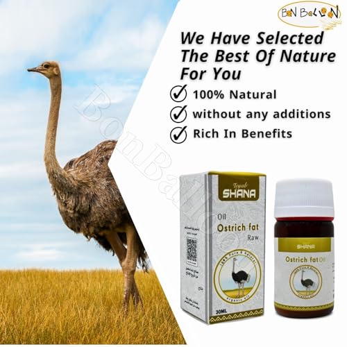 Pure Ostrich Oil for Skin Hair & Body - 30ml Cold Pressed Non-GMO Halal