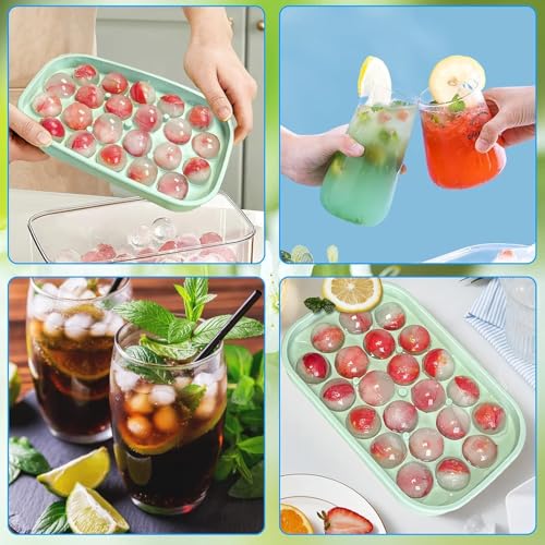 Silicone Ice Cube Tray Set - 2 Pack BPA Free Ice Ball Maker
