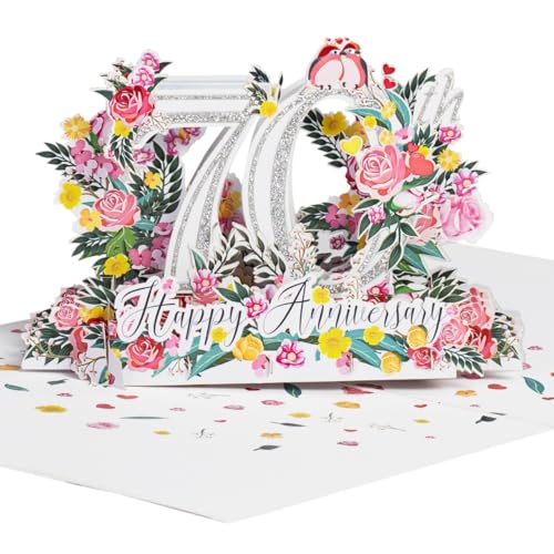 70th Anniversary 3D Pop-Up Card – Enduring Love Keepsake