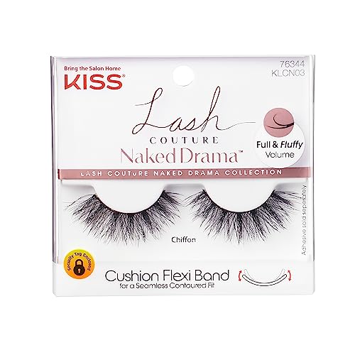KISS Lash Couture Naked Drama False Eyelashes - Chiffon, 3 Pairs
