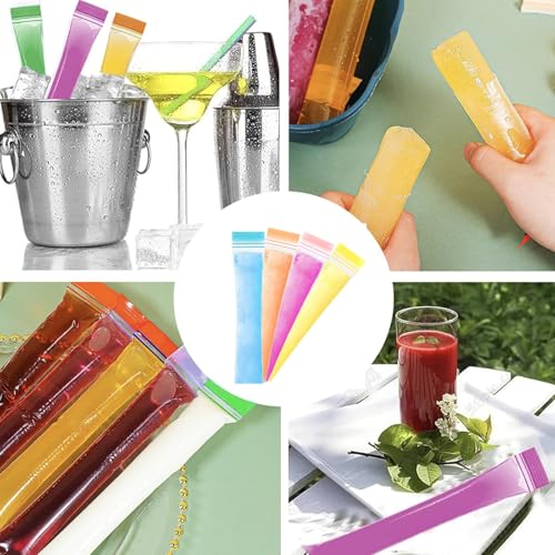 200 BPA-Free Popsicle Mold Bags with Silicone Funnel - Double Zip Seal