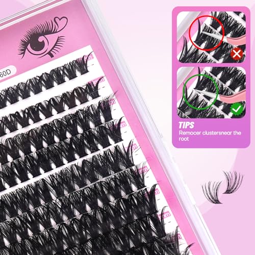 728Pcs Eyelash Cluster Kit with Bond & Seal - Fluffy Volume False Eyelashes for DIY Extensions