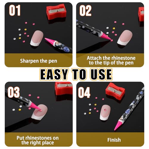 Rhinestone Picker Tools - 3 Pcs Self-Adhesive Wax Pencil Set