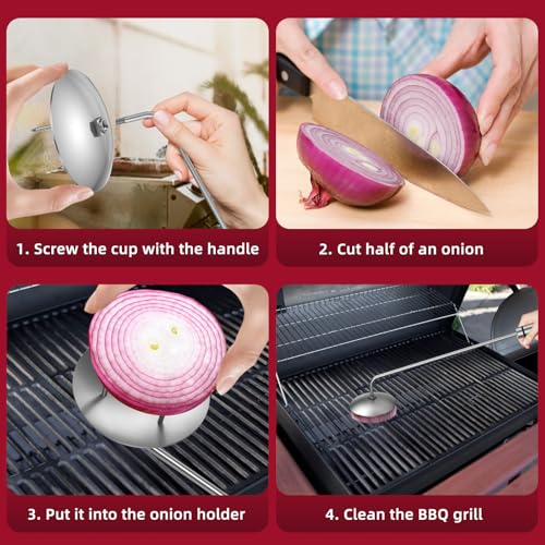 Onion Holder Grill Brush - Bristle-Free BBQ Cleaning Tool