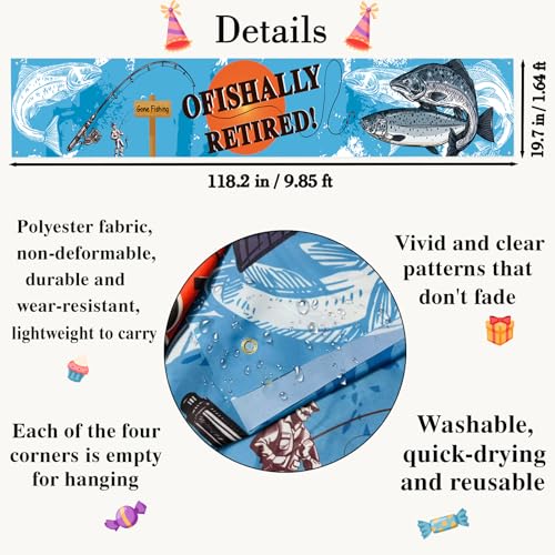 Fishing Retirement Banner - Kimini-Ki Gone Fishing Party Decor