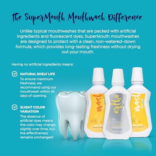 SuperMouth Nano Hydroxyapatite Fluoride Mouthwash, Chocolate - Enamel Support