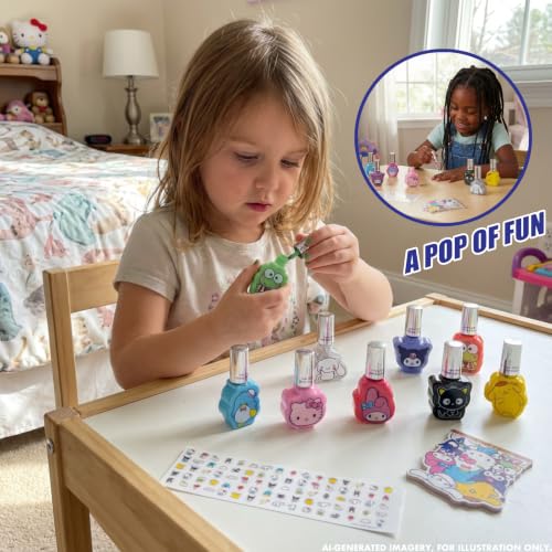 Townley Girl Hello Kitty 16-Piece Peel-Off Nail Polish Set for Kids