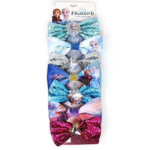 Luv Her Frozen 2 Girls 7-Piece Hair Bow Set - Non-Slip Ties