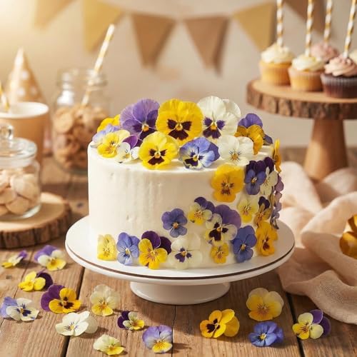 80 Pcs Dried Edible Flowers for Cake Decorating & Crafts