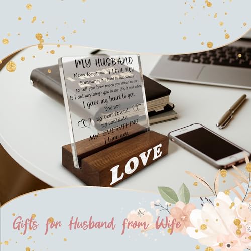 Meaningful Gifts for Husband - Acrylic Desk Decor Sign