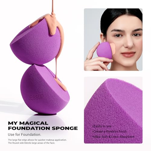 Jessup Purple 3-Piece Makeup Sponge Set | Ultra-Soft & Reusable