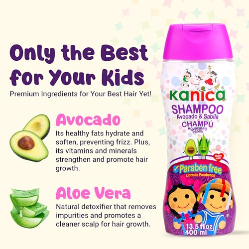 KANICA Paraben-Free Aloe Vera & Avocado Shampoo 13.5 Fl Oz - Family Hair Care