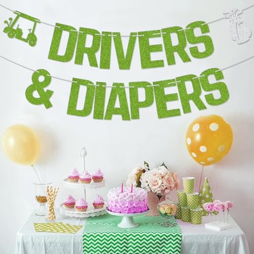 Golf Themed Drivers & Diapers Banner for Baby Shower Decor