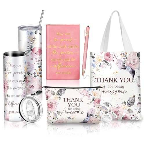 6-Piece Employee Appreciation Gift Set with Insulated Tumbler & Tote Bag