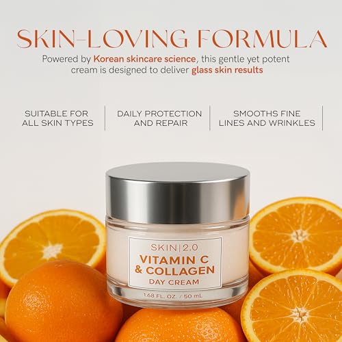 Vitamin C & Collagen Face Moisturizer - Anti-Aging Hydrating Cream - 1.69 Fl oz