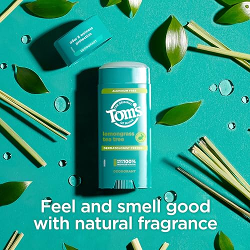 Tom's of Maine Natural Deodorant, Lemongrass Tea Tree, 3.25 oz (2 Pack)