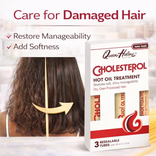 Queen Helene Cholesterol Hot Oil Treatment Pack of 6 - Deep Conditioning for Dry Damaged Hair