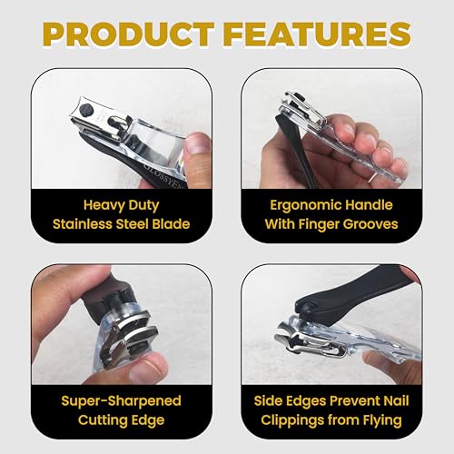 EZ Grip Rotating Stainless Steel Nail Clipper for Fingers and Toes