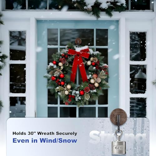 OUTXE Wreath Hanger - Upgraded Suction Cup Hook for All Seasons (2-Pack)