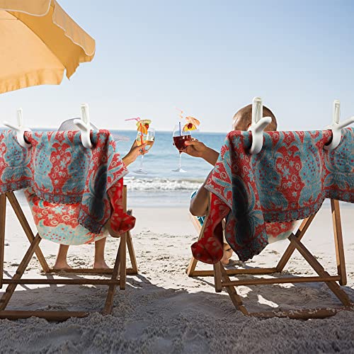 PAMISO Beach Towel Clips - 4 Heavy Duty Clothespins for Drying