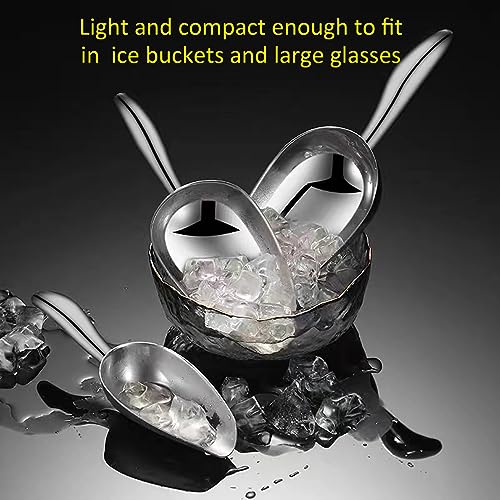Stainless Steel Ice Scoop - 6 OZ Heavy Duty Ice Scoop for Freezer