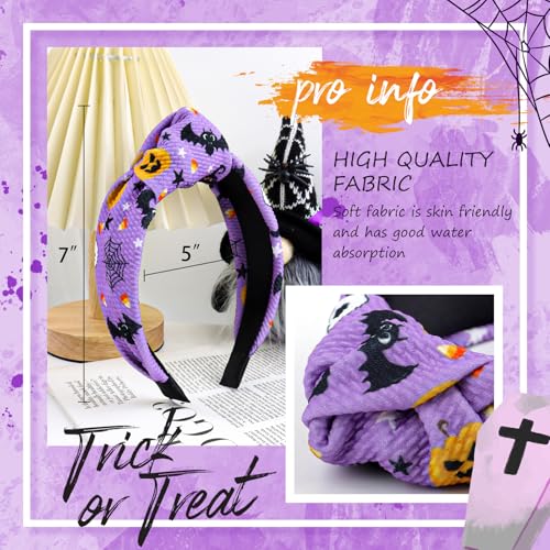 YanJie Halloween Headbands - 14-Variation Women’s Pumpkin, Spider & Ghost Wide Headbands