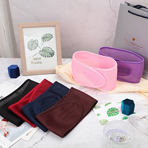 6 Pcs Adjustable Mesh Hair Wraps for Sleeping, Makeup, and Face Washing