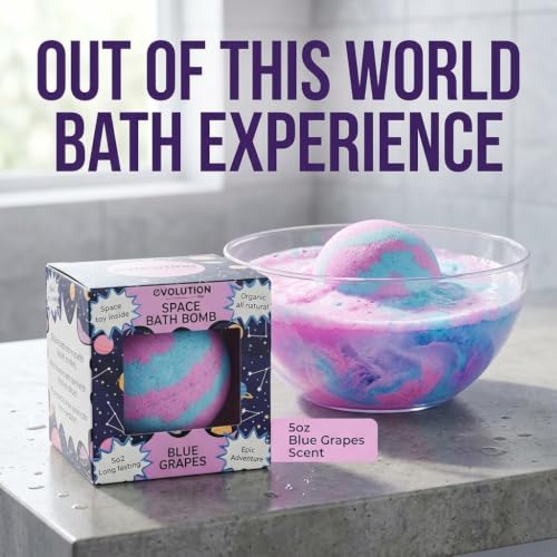 EvolutionUSA Space Bath Bomb for Kids with Surprise Toy Inside