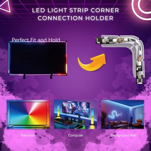 L-Shape LED Strip Light Connectors - Clear White Corner Holders