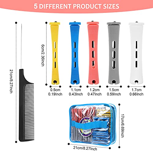 100-Piece Hair Perm Rod Set - 5 Sizes Non-Slip Cold Wave Curling Rods