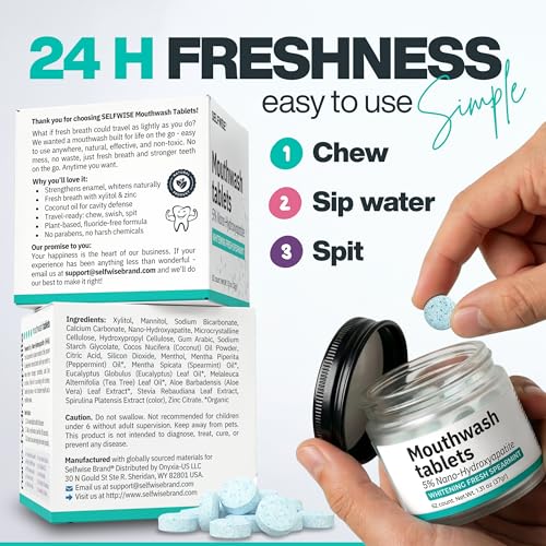 Natural Mouthwash Tablets with Nano-Hydroxyapatite, Alcohol-Free