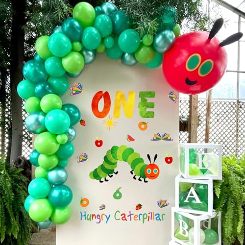Hungry Caterpillar First Birthday Decorations Kit - Wall Decal & Balloon Arch