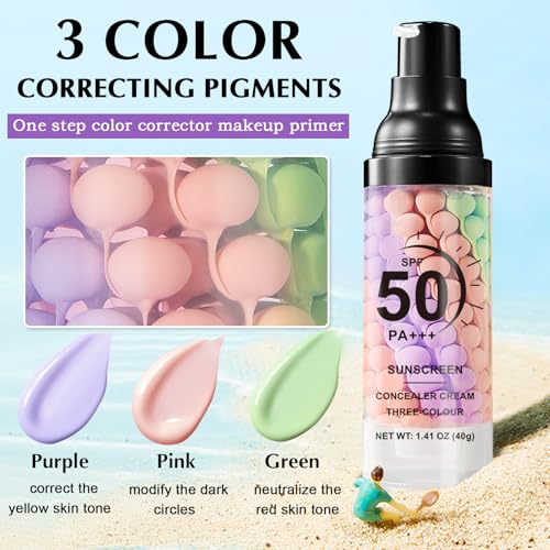 IONSGAKO 3-in-1 Color Correcting Makeup Primer with SPF 50